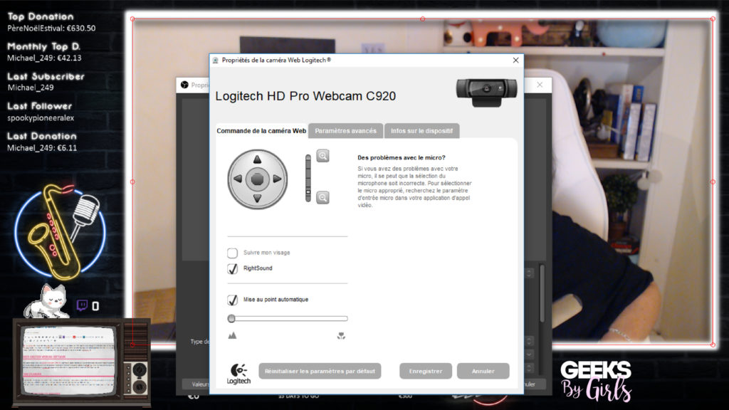 Streamer avec une Webcam Logitech C920