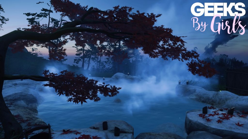 Des sources chaudes dans le jeu vidéo Ghost of Tsushima