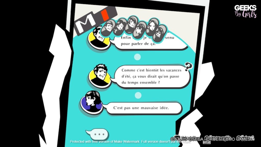 Persona 5 strikers message
