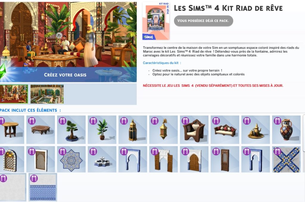 Les Sims 4 – Le kit : Riad de rêve