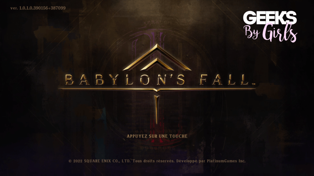 Ecran titre de "Babylon's Fall"