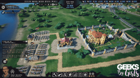 vue aérienne d'une portion de la map du jeu cartel tycoon. On y voit la résidence et des champs d'opium.
