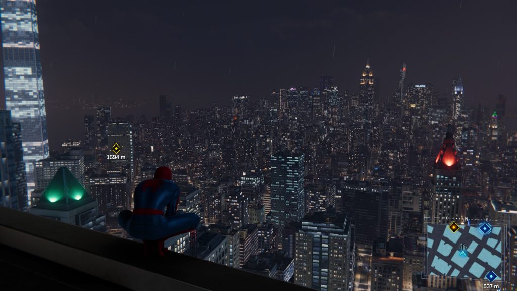 Marvel's Spider-man Remastered, graphismes de nuit