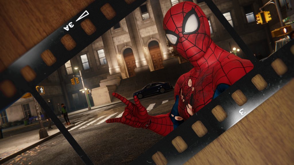 Marvel's Spider-man Remastered, mode photo avec un petit coucou de spidey