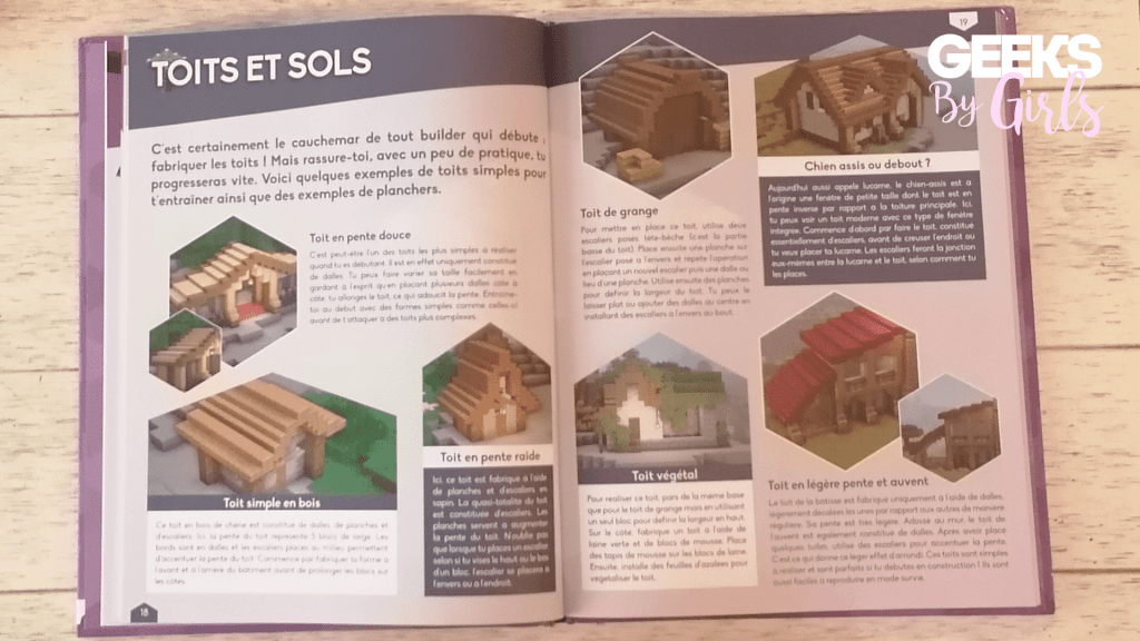 Comment construire des toits et des sols dans  "Minecraft : Le grand livre des trucs et astuces - spécial construction"