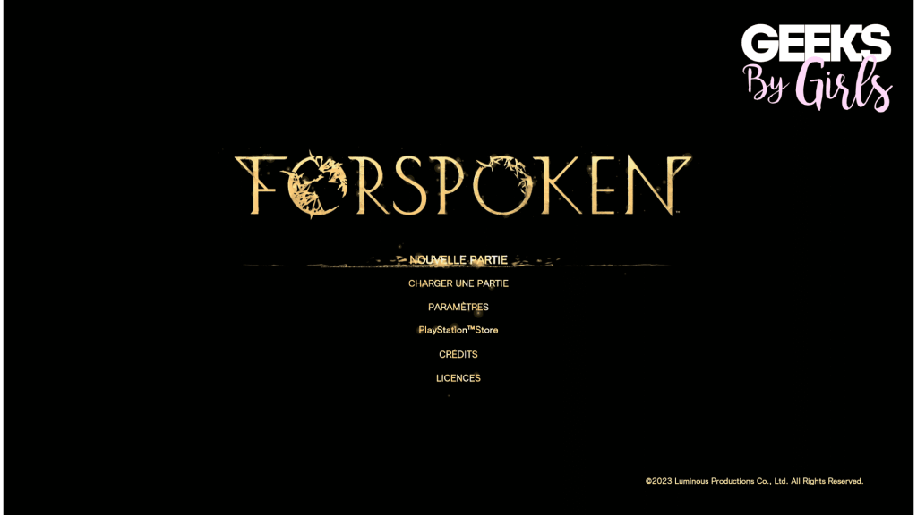 "Forspoken" écran titre