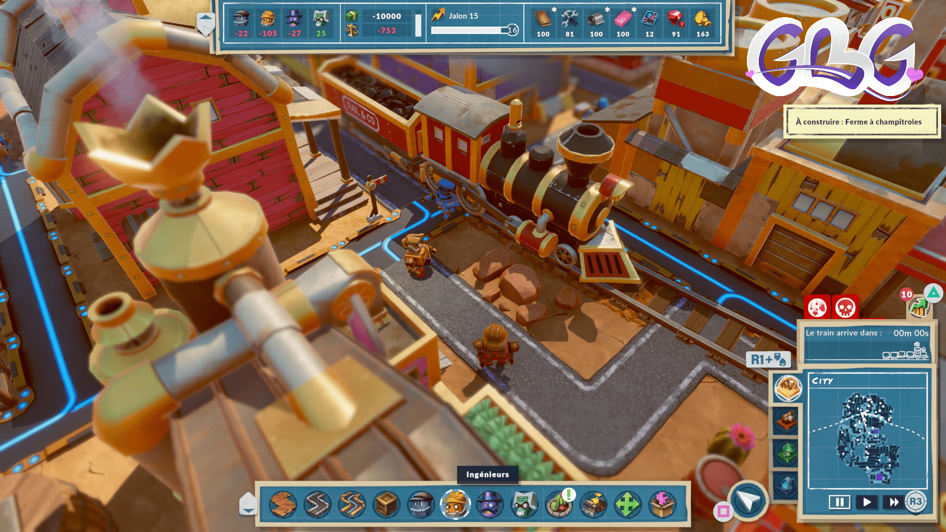 Autre vue de la gare dans "SteamWorld Build"